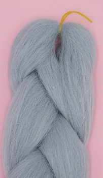 gray (silver gray) plain braid / braids with 47 1/4 inches length